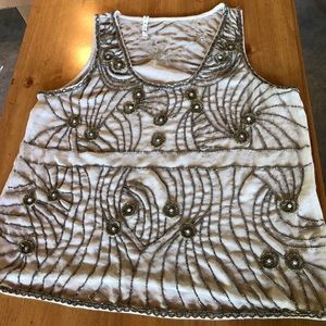 Beaded dressy tank top size L gently used